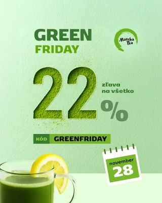 💚 GREEN FRIDAY – len 28. 11. Tento piatok odomykáme 22 % zľavu na celý sortiment. Jeden deň. Jedna šanca. Žiadne...